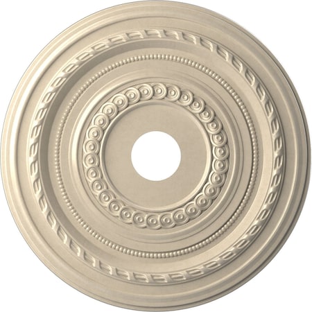 Ekena Millwork Cole PVC Medallion (Canopies up to 6"), 22"OD x 3 1/2"ID x 1"P, Universal Metallic Pearl Mist CMP22COEPE